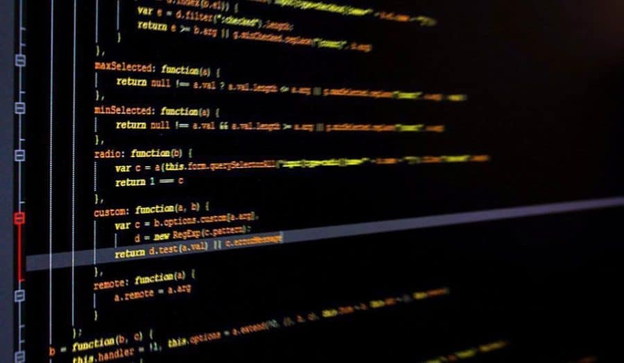 code on screen